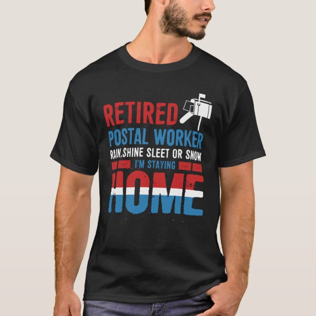 Funny Retrött Postal Worker Mailman Pension T Shirt (Framsida)