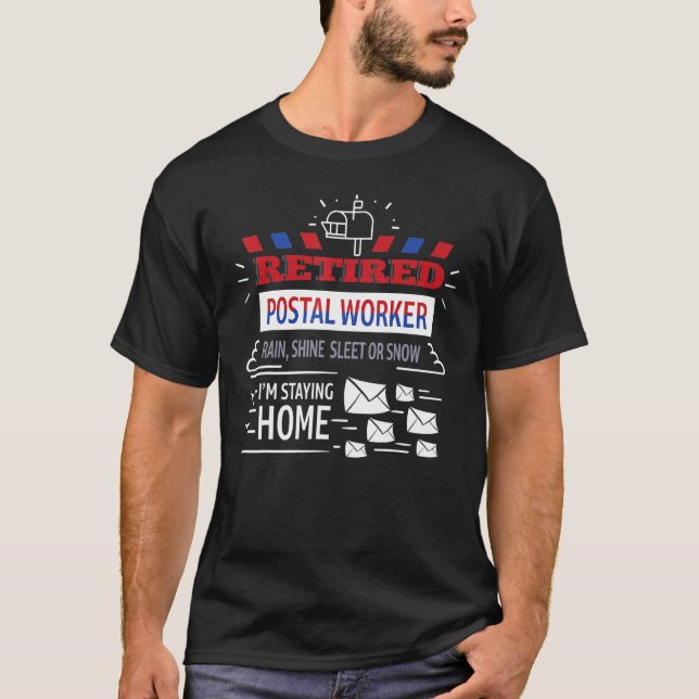 Funny Retrött Postal Worker Mailman Pension T Shirt (Framsida)