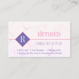 Funny Retrött, Rosa Marble, DIY Rosa Gag Visitkort