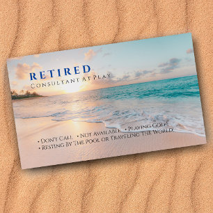 Funny Retrött, Sunset Beach, DIY Profession Gag Visitkort
