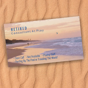 Funny Retrött, Sunset Beach, Profession Gag Visitkort