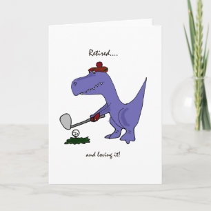 Funny Retrött T-Rex Dinosaur Gofing Kort