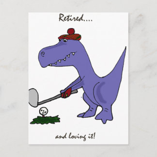 Funny Retrött T-Rex Dinosaur Gofing Vykort