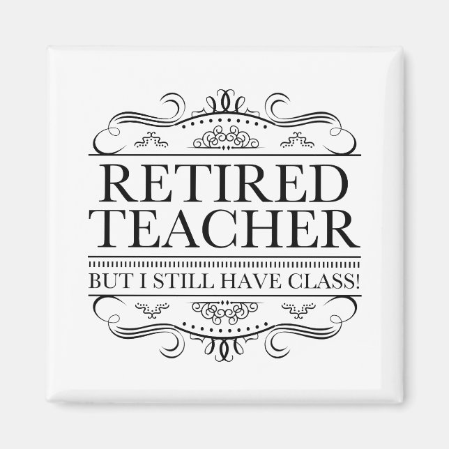 Funny Retrött Teacher Magnet (Framsidan)