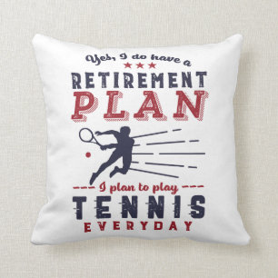 Funny Retrött Tennis Player Quote Pension Plan Kudde