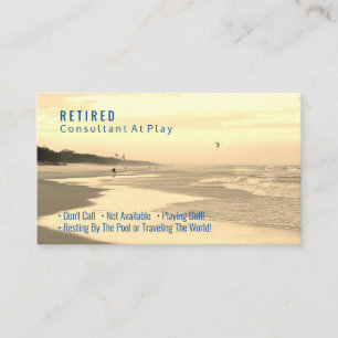 Funny Retrött Yel Sunset Beach, DIY Profession Gag Visitkort