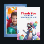 Funny Rex Dinosaur Birthday Tack Photo Kort<br><div class="desc">Tack för din födelsedag för dina fotokort</div>