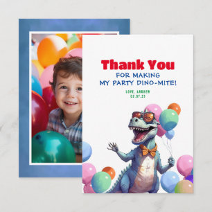 Funny Rex Dinosaur Birthday Tack Photo Kort