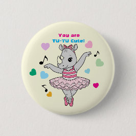 Funny Rhino Ballerina "Tu-Tu Cute" Girls Valentine Knapp