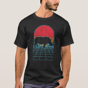 Funny Rhino Knubbig Unicorn 80-talet Retro T Shirt