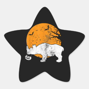 Funny Rhino Pumpkin Halloween Costume Gift Stjärnformat Klistermärke