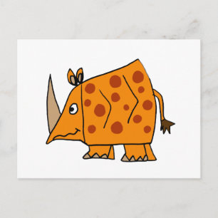 Funny Rhino Tecknad Vykort