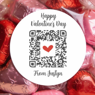 Funny Rick Roll Valentines Party Favor Treat Bag Runt Klistermärke