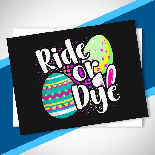 Funny Ride eller Dye Eggs Glad påsk Bunny Öron Vykort (Skapare uppladdad)