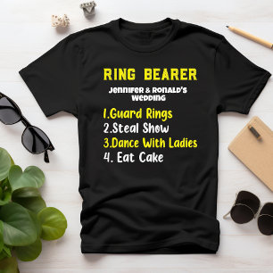 Funny Ring Bearer T-shirt Bröllop par Namn