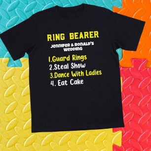 Funny Ring Bearer T-shirt Bröllop par Namn