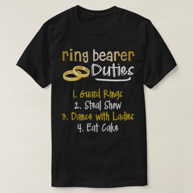 FUNNY RING BEARER TULLAR Cute Bröllop Gift  T Shirt (Design framsida)