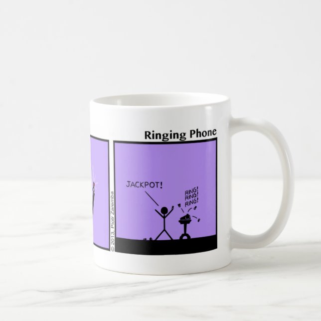Funny Ringing Mobil Stickman Mugg - 101 (Höger)