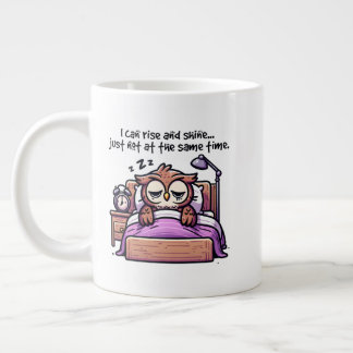 Funny rise shine word art  jumbo mugg