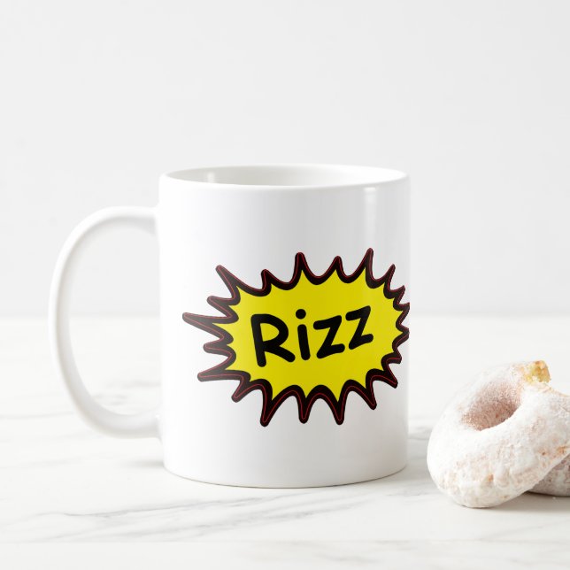 Funny "Rizz" White Mugg - Gen Z Humor Gift (Med munk)