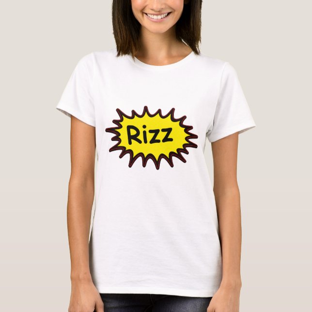 Funny "Rizz" Women's White T-Shirt - Gen Z Humor (Framsida)