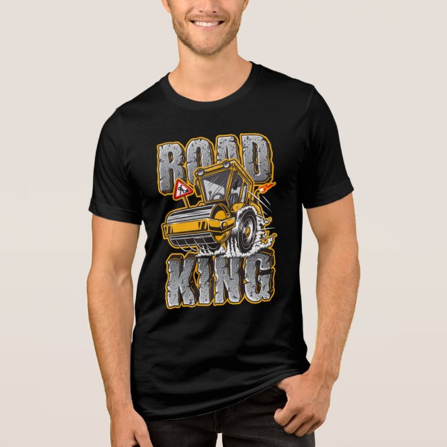 Funny Road Kung Construction Comptor Operator T Shirt (Framsida)