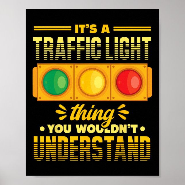 Funny Road Traffic Light Älskare Poster (Framsidan)