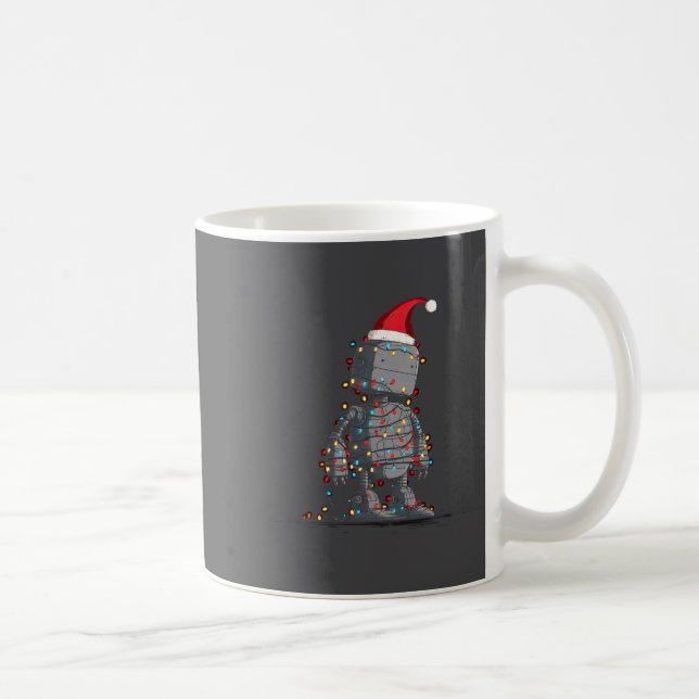 Funny Robot Christmas Graphics Lights Lover Long S Kaffemugg (Höger)