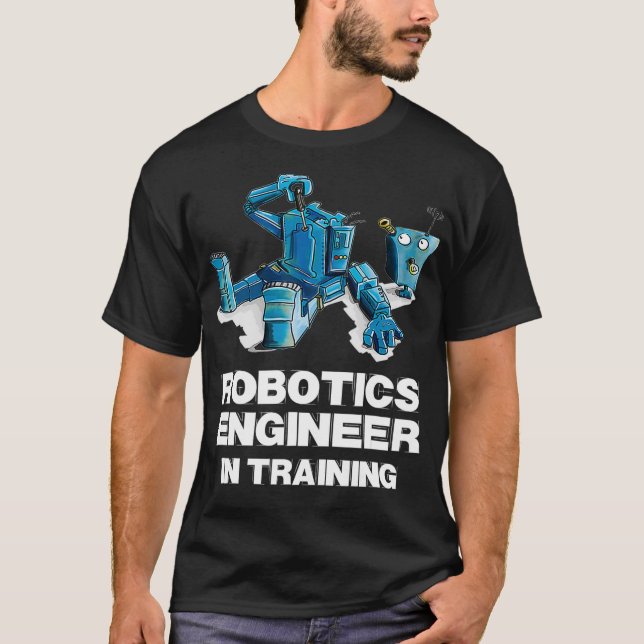 Funny Robot för barn Robotics Ingenjör i Trainin T Shirt (Framsida)