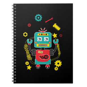 Funny Robot Juggling Verktyg Robots Anteckningsbok