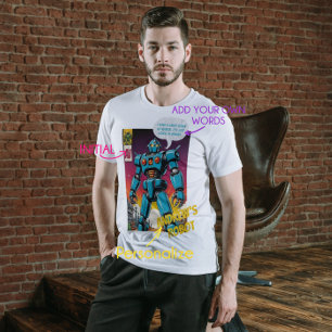 Funny Robot Tecknad Bok Art Stil Personlig Tee
