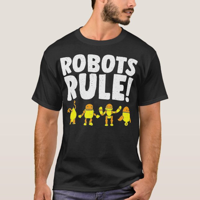 Funny Robots Regler Robot Modern Science Robotics  T Shirt (Framsida)
