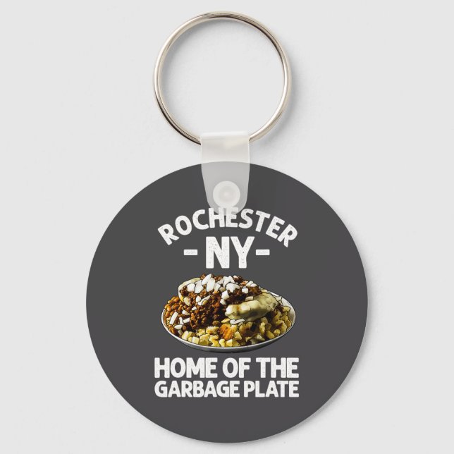 Funny Rochester Ny Garbage Plate Gift Cool New Yor Nyckelring (Framsida)