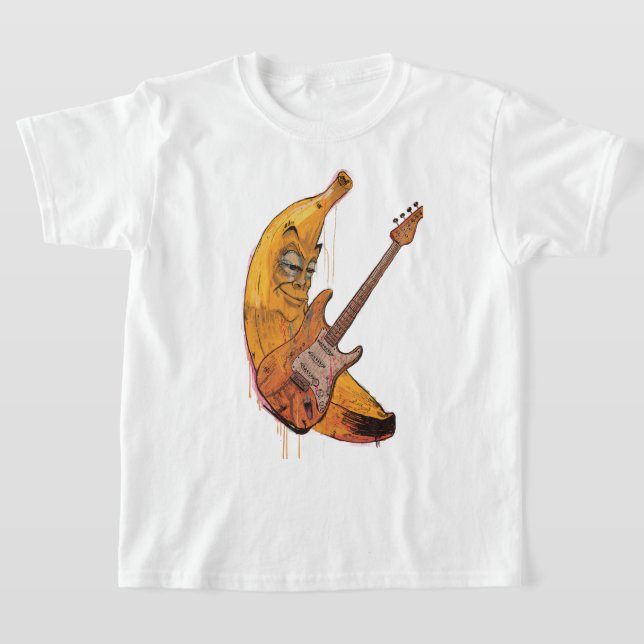 Funny Rock’n’Roll Banana T-Shirt (Laydown)