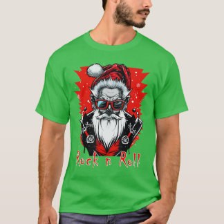 Funny Rock n Roll Punk Jultomten Rocker Christma T Shirt