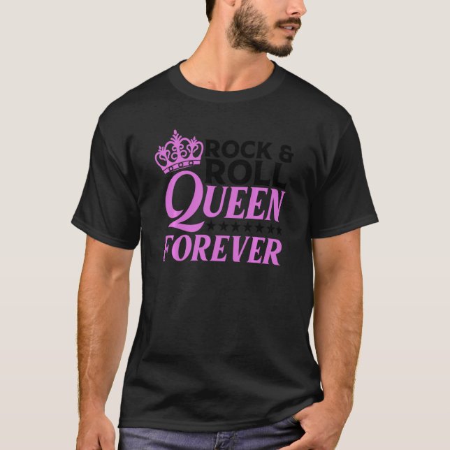 Funny Rock N Roll Queen Concert for Women Dam T Shirt (Framsida)