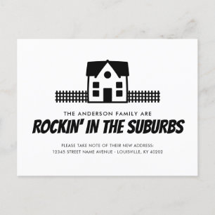 Funny Rockin' i Suburbs Vi har flyttat Flytta Meddelande Vykort