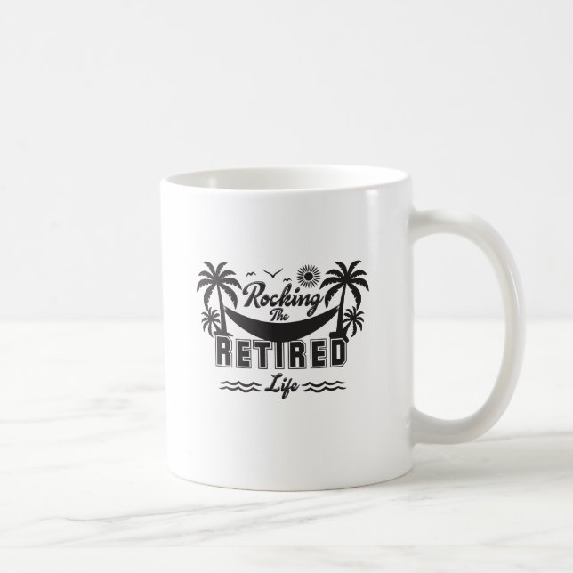 Funny Rocking the Pension Life Kaffemugg (Höger)