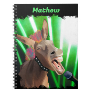 Funny Rockstar Donkey Anteckningsbok