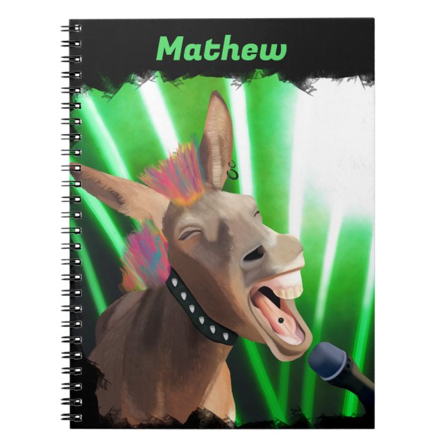 Funny Rockstar Donkey Anteckningsbok (Framsidan)