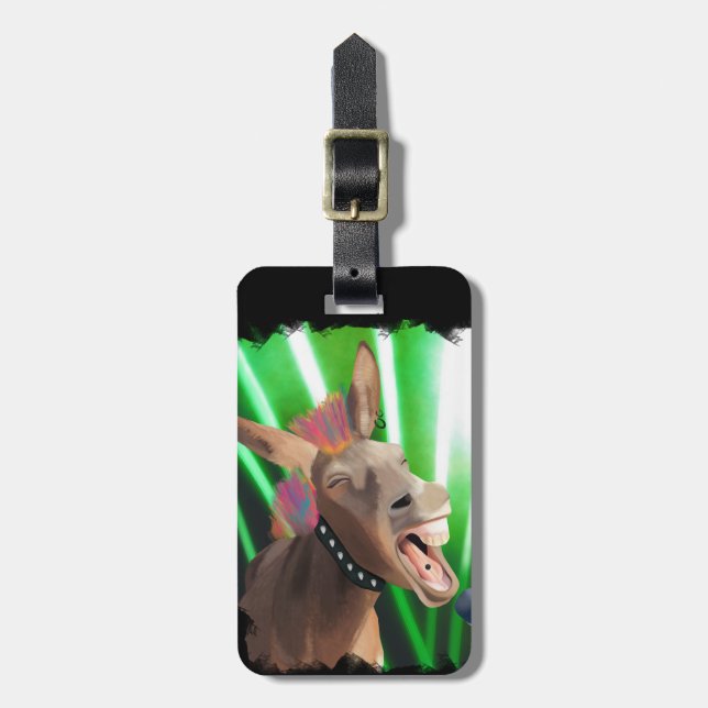 Funny Rockstar Donkey Bagagebricka (Vertikal Framsida)
