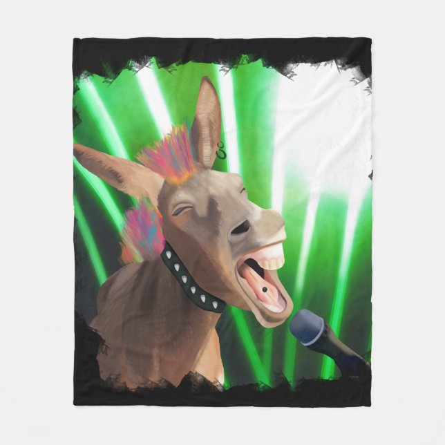 Funny Rockstar Donkey Fleecefilt (Framsidan)