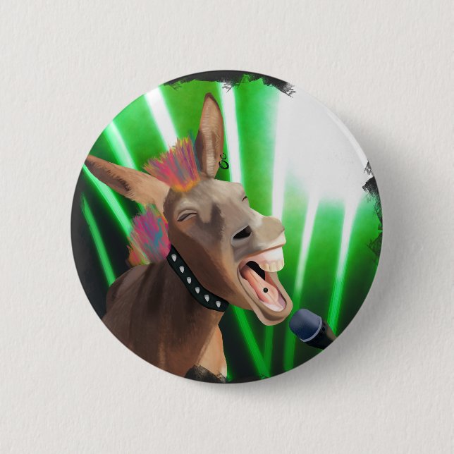 Funny Rockstar Donkey Knapp (Framsida)