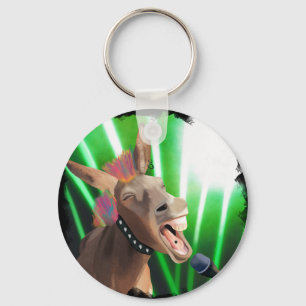 Funny Rockstar Donkey Nyckelring