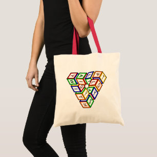 Funny röd blå Gult Grönt Leksak Blocks Vector Tygkasse
