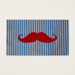 Funny röd mustache och blå vit Rand Visitkort