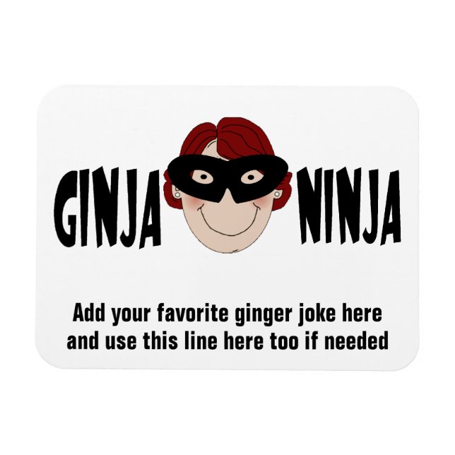 Funny Rödhårig Ginger Joke Fridge Magnet (Horisontell)