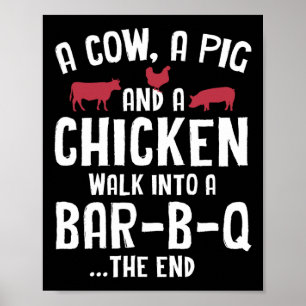 Funny rökt Kött Steak Grilling Pub Barbecue Poster