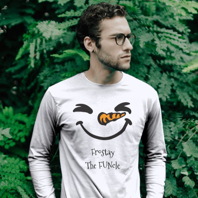 Funny Roligt farbror Snögubbe Ansikte Lång Ärmad Tröja (Skapare uppladdad)