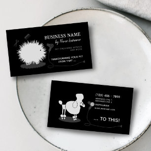 Funny Roligt Pet Grooming Black White Anpassningsb Visitkort